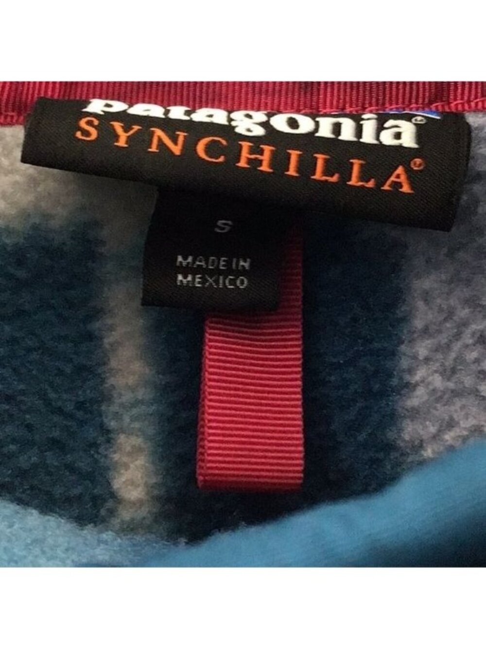 Patagonia Synchilla Snap-T Pullover Fleece Blue 2015 Stitchwork Geometric Print - Picture 2 of 6